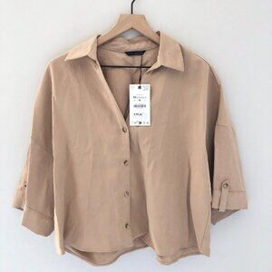 NWT ZARA WIDE SHORT SLEEVE SHIRT